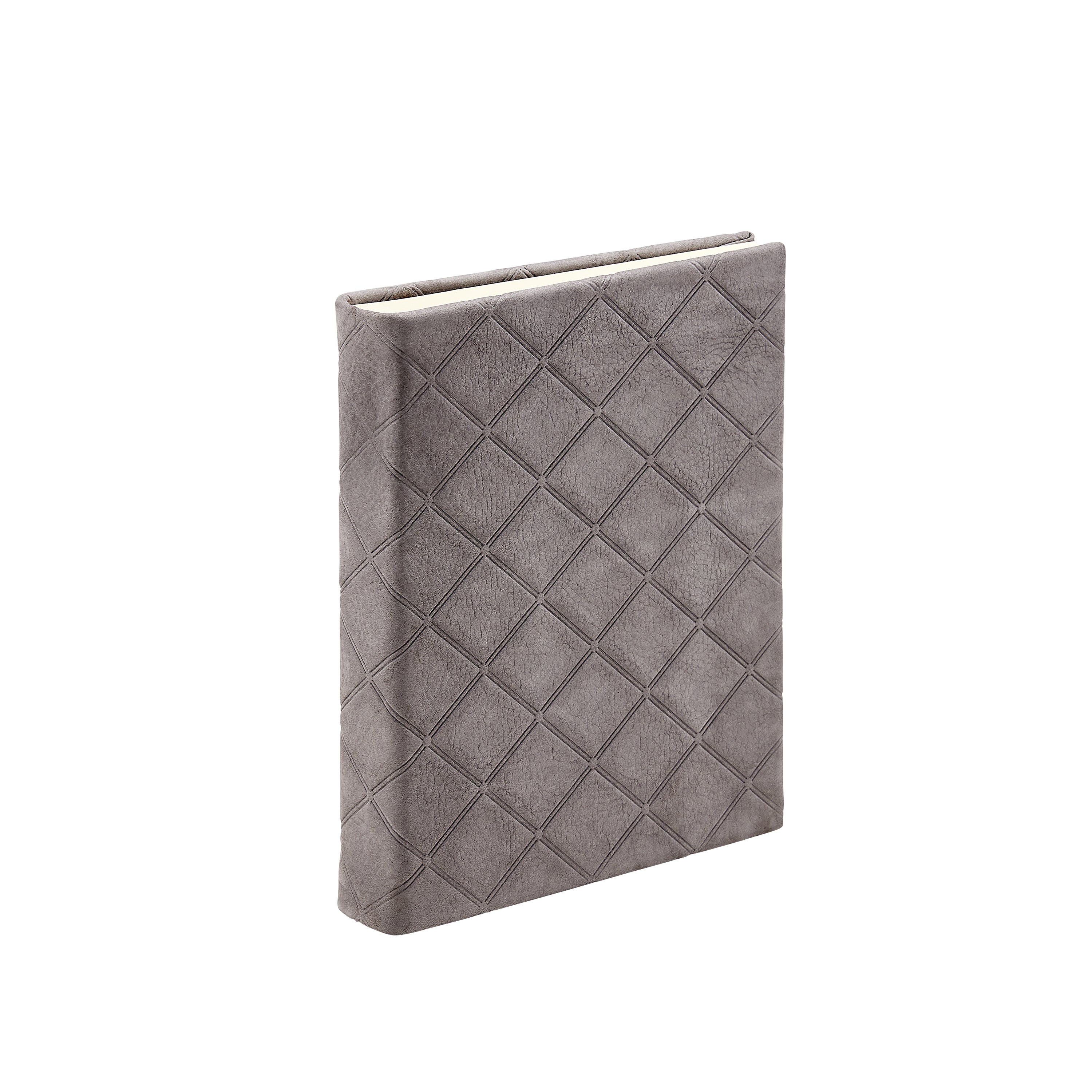 Junior Bound Album Grey Diamond Nubuck Embossed Leather
