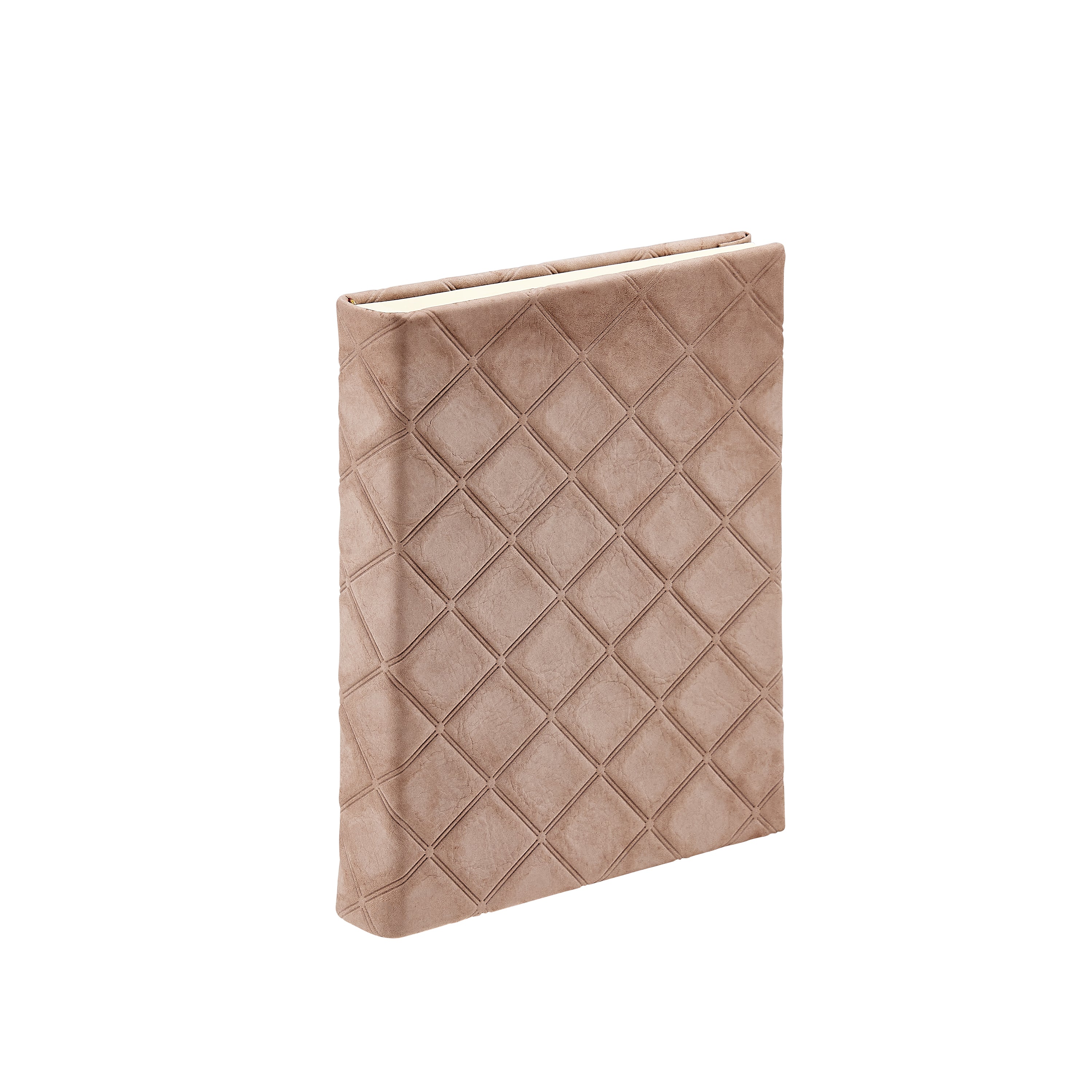 Junior Bound Album Taupe Diamond Nubuck Embossed Leather