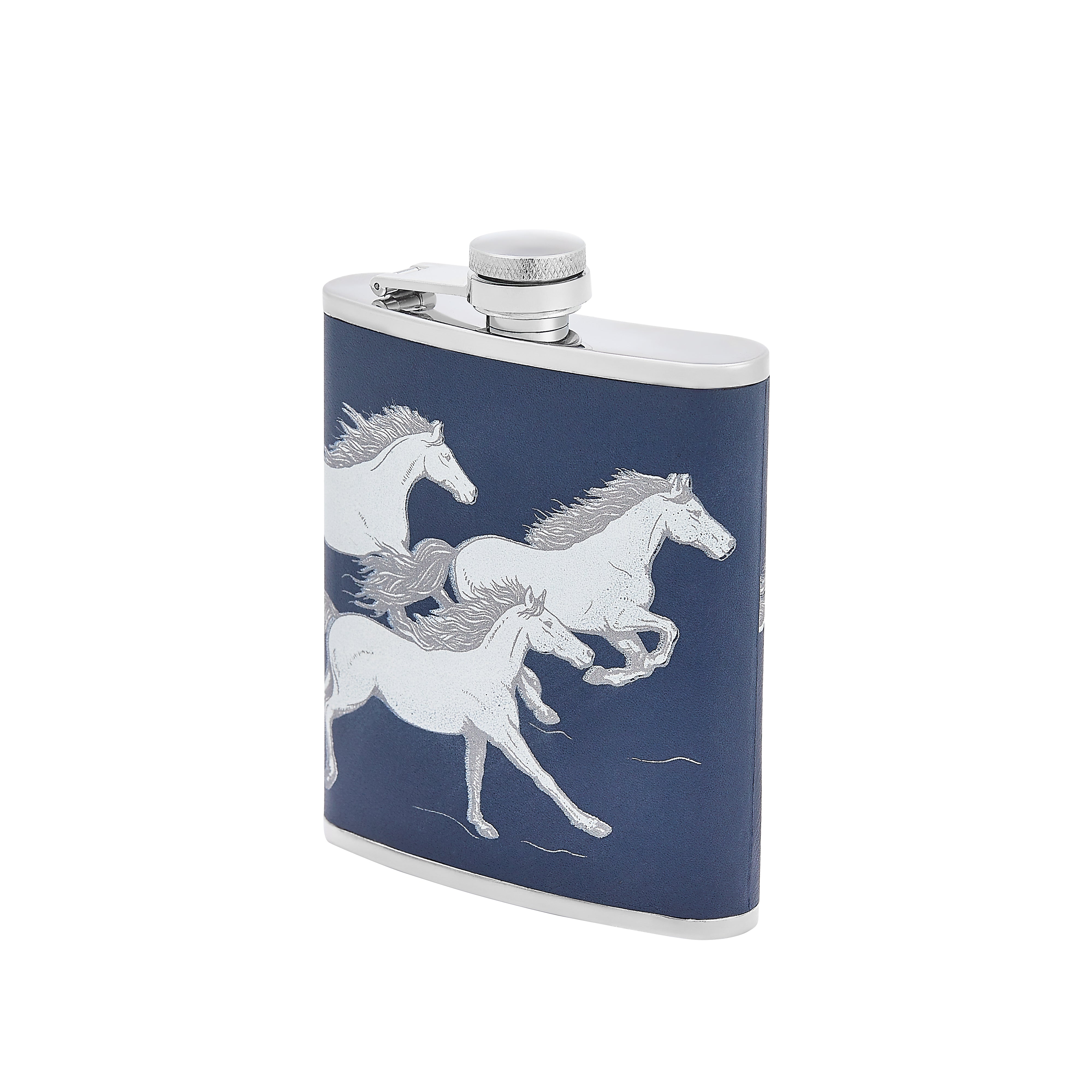Running Horses Hip Flask