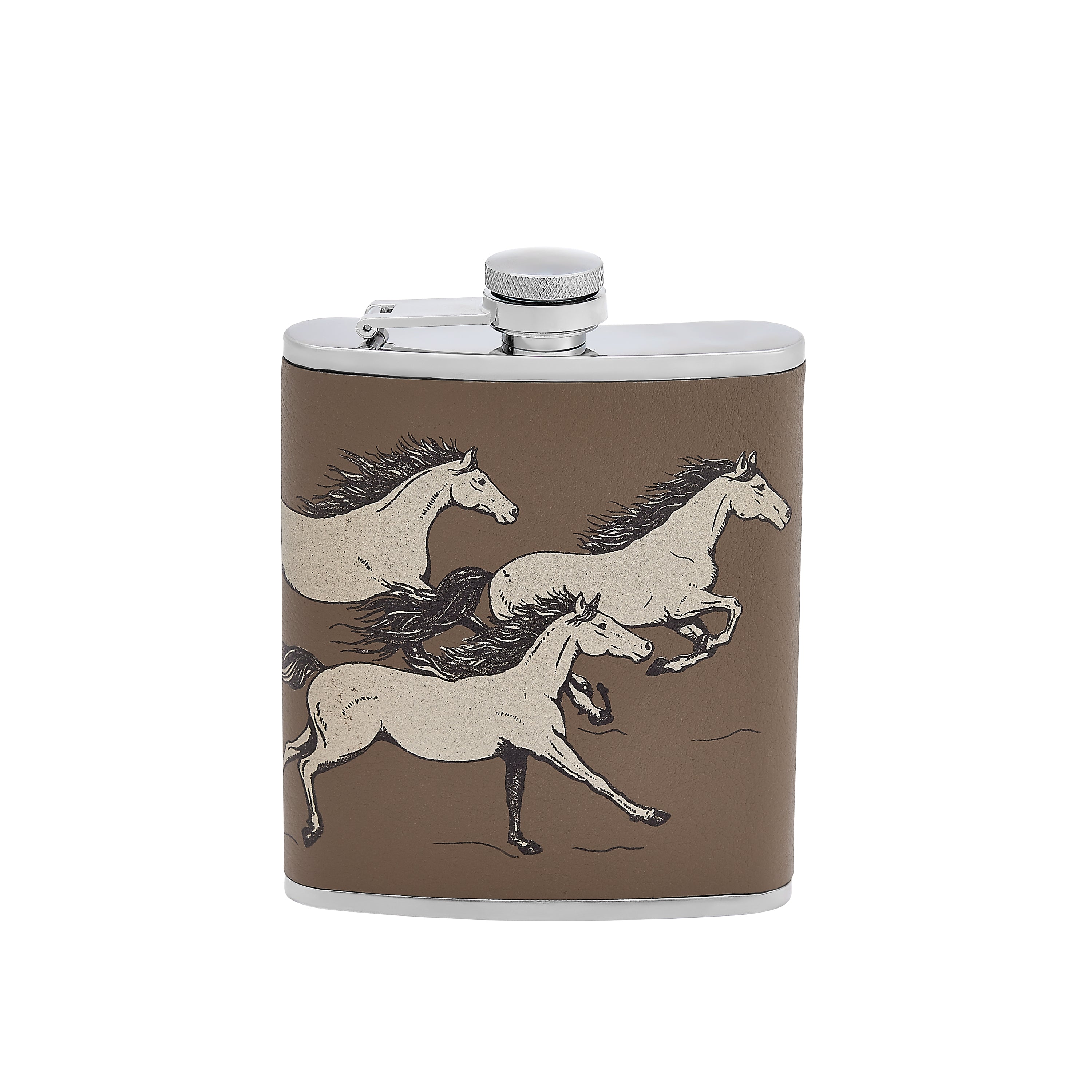 Running Horses Hip Flask