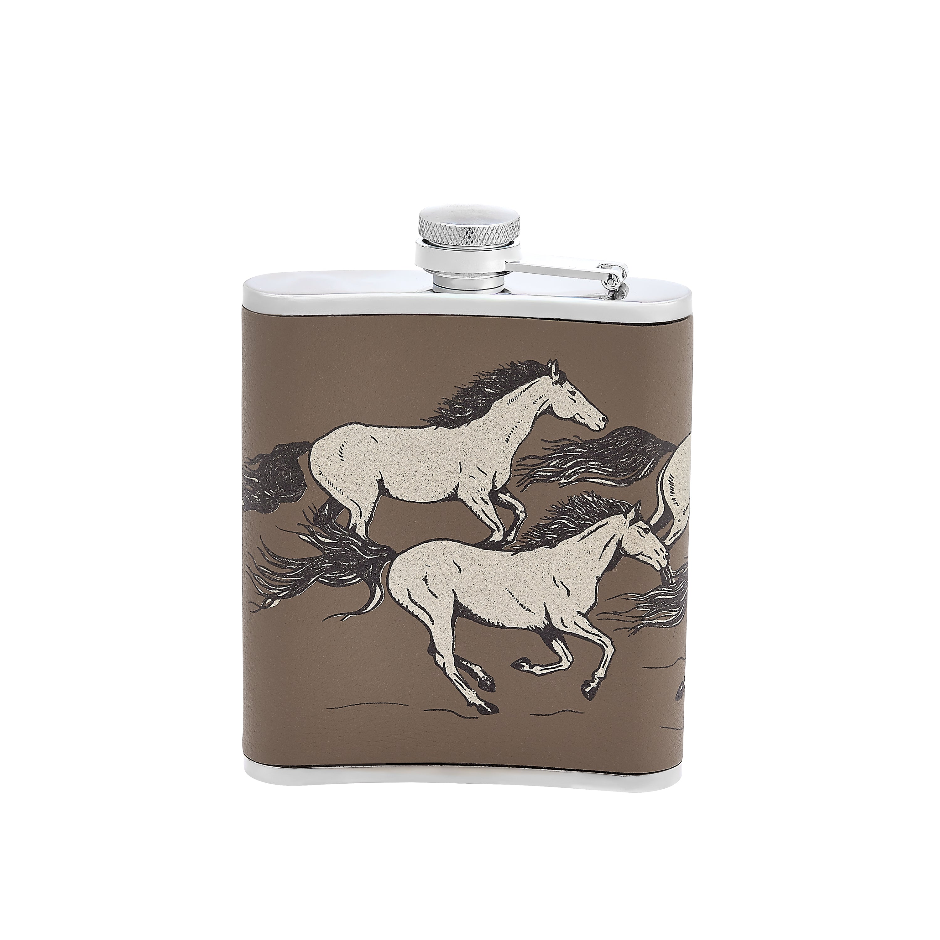 Running Horses Hip Flask