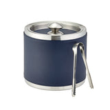 Leather Ice Bucket with Tongs