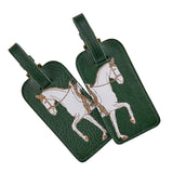 Equestrian Leather Luggage Tag Set