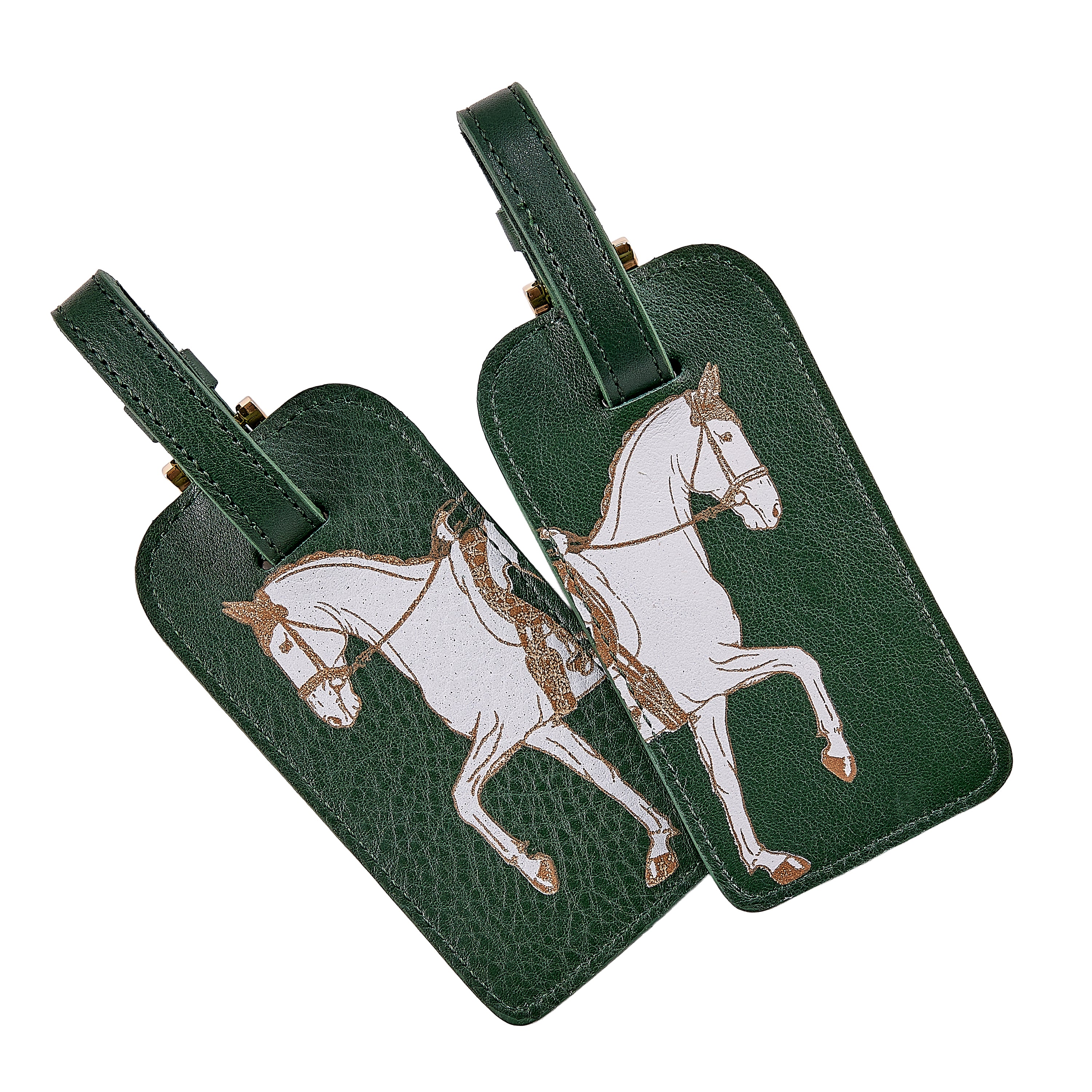 Equestrian Leather Luggage Tag Set