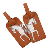 Equestrian Leather Luggage Tag Set