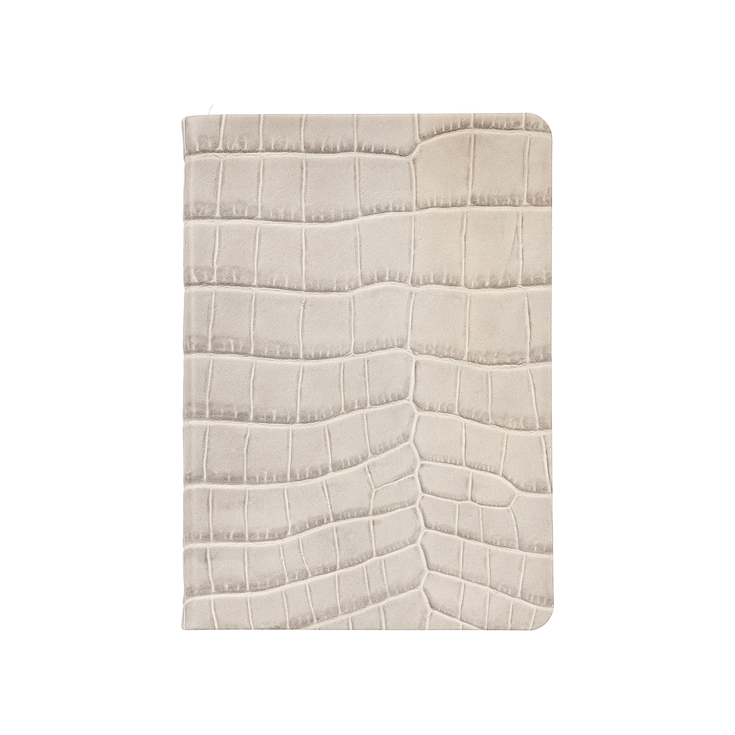 5" x 7" Medium Lined Journal Light Grey Croc Embossed Leather