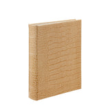Medium 4-Ring Clear Pocket Album Camel Croc Embossed Leather
