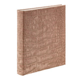 Large 3-Ring Clear Pocket Album Bronze Nubuck Croc Leather