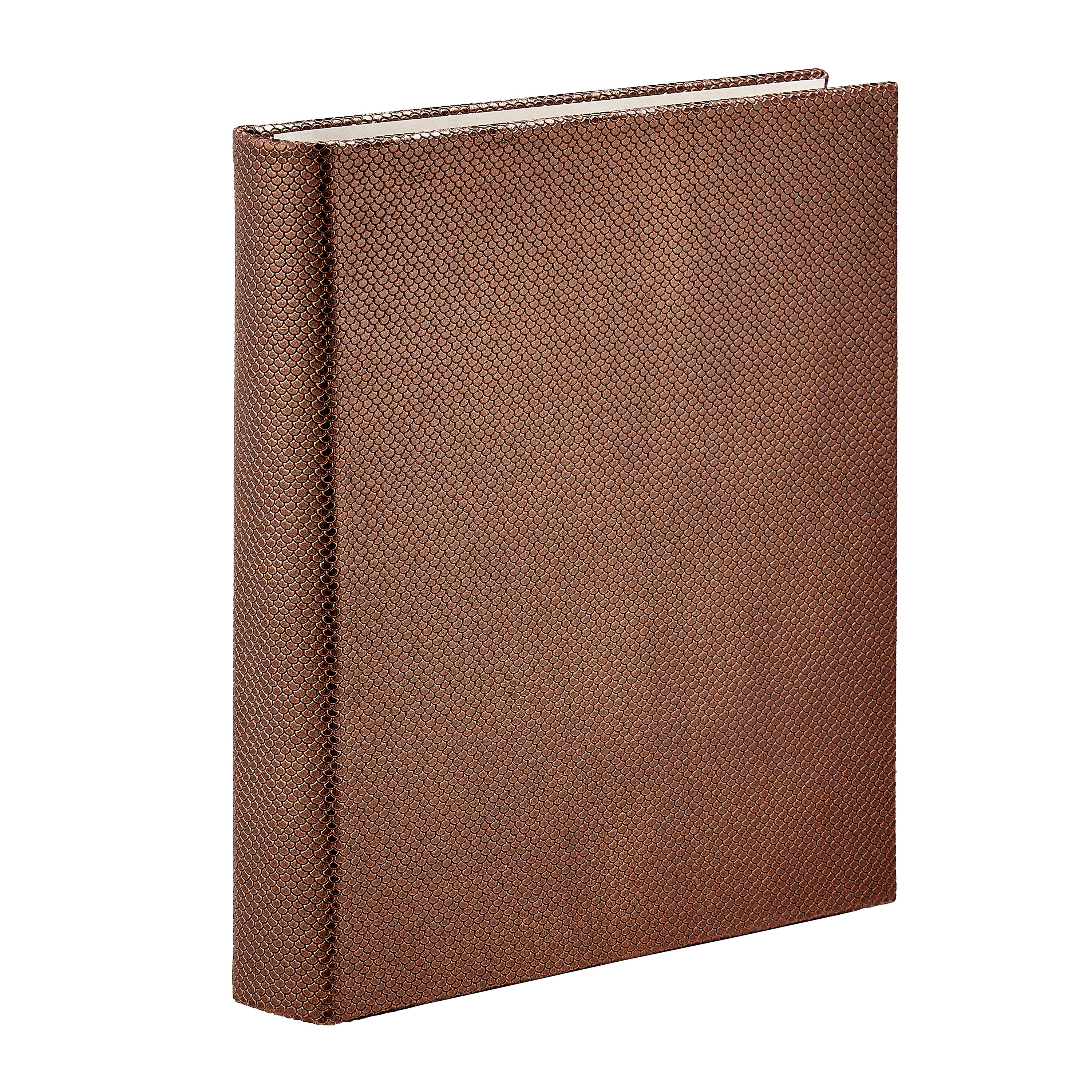 Large 3-Ring Clear Pocket Album Bronze Woven Leather