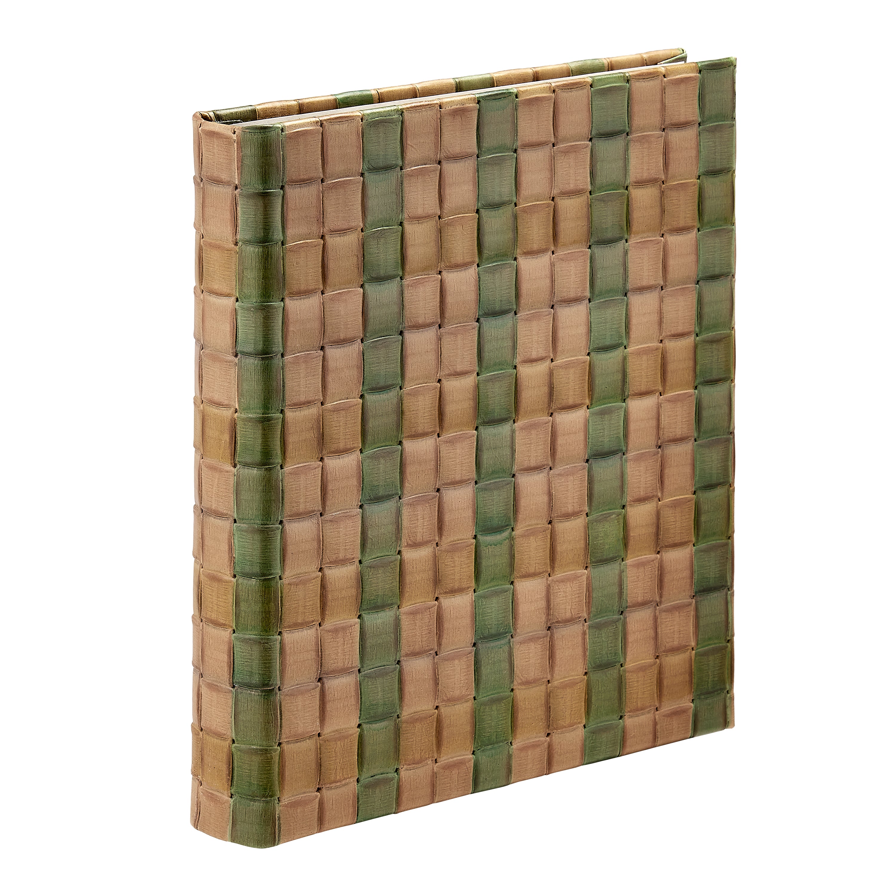 Large 3-Ring Clear Pocket Album Camel Woven Leather