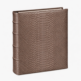 Medium 4-Ring Clear Pocket Album Taupe Python