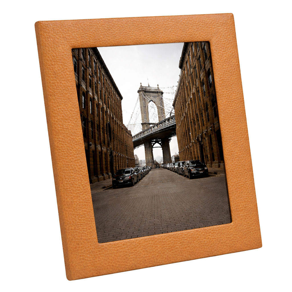 8" x 10" Studio Frame Saddle Pebbled Leather