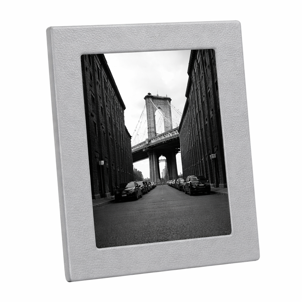 8" x 10" Studio Frame Light Gray Pebbled Leather