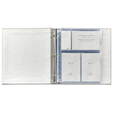 Large 3-Ring Clear Pocket Album Light Brown Croc Embossed Leather