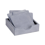 Blue Square Coasters in a Tejus Leather Tray