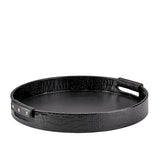 Round Leather Bar Tray